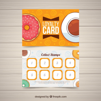 Loyalty card template with coffee coupons Loyalty card template with coffee coupons