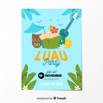 Luau party elements poster template Luau party elements poster template