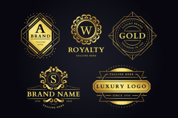 Luxurious retro brand logo set Free Vector Luxurious retro brand logo set Free Vector