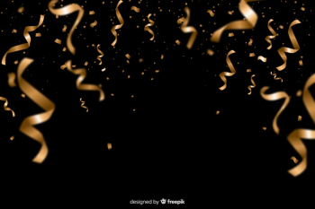 Luxury background with golden confetti Free Vector