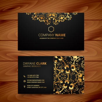 Luxury business card with golden ornaments