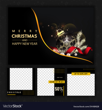 luxury christmas social media golden and black