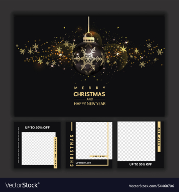 luxury christmas social media golden and black