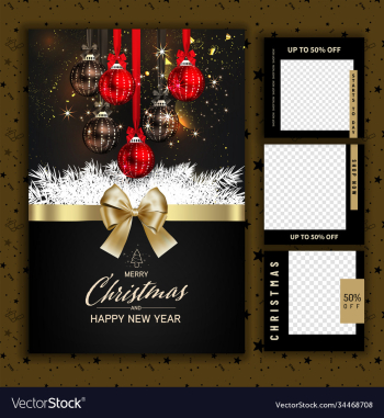 luxury christmas social media golden and black