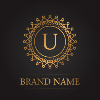 Luxury gold template monogram Free Vector