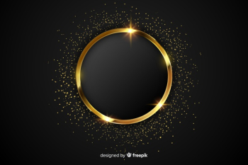 Luxury golden sparkling frame background Free Vector