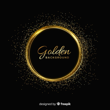 Luxury golden sparkling frame background Free Vector