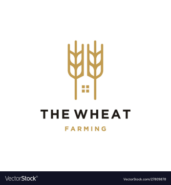 Luxury grain wheat farm logo design vector image