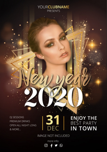 Luxury new year's party poster template Free Vector Luxury new year's party poster template Free Vector