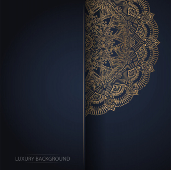 Luxury ornamental mandala design background in gold color