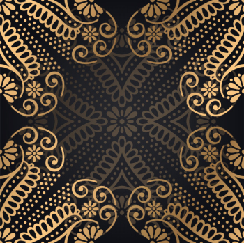 Luxury ornamental mandala design background in gold color vector