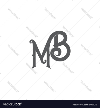M b letter logo design vector image