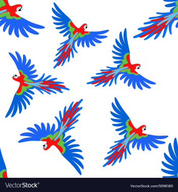 Macaw parrot seamless pattern vector image Macaw parrot seamless pattern vector image