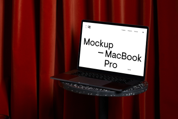 MacBook Pro Mockup on Coffee Table MacBook Pro Mockup on Coffee Table
