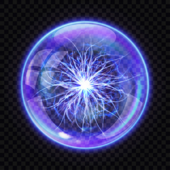 Magic ball with electric lightning inside, realistic Free Vector Magic ball with electric lightning inside, realistic Free Vector