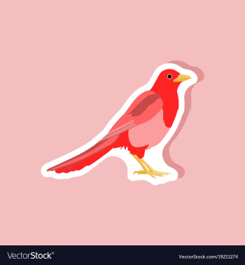 Magpie paper sticker on stylish background vector image
