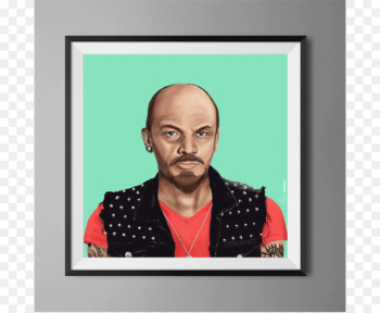 Mahatma Gandhi Amit Shimoni Artist Illustration Hipster - barack frame 