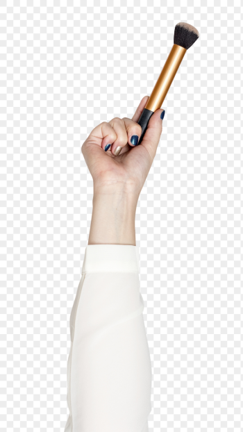 Makeup brush png in hand | Free PNG - rawpixel