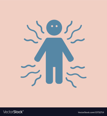 Malaria symptoms shiver body feel cold vector image Malaria symptoms shiver body feel cold vector image