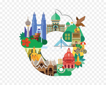 Malaysia Graphic design Illustration - Flat World Travel Malaysia Graphic design Illustration - Flat World Travel