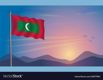 maldives flag in the morning sun maldives flag in the morning sun
