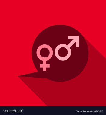 Male and female symbols combination in thinking vector image Male and female symbols combination in thinking vector image