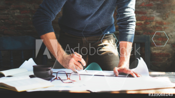 Male architect sketching Male architect sketching