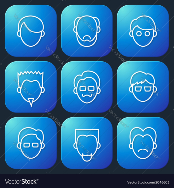 Male Faces Icons Set vector image Male Faces Icons Set vector image