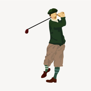 Male golfer sticker, sport illustration | Free PSD - rawpixel