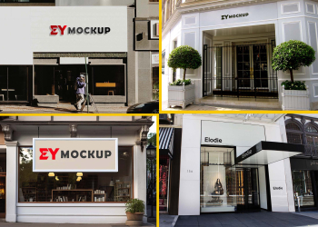 Mall Storefront Logo Mockup (PSD) Mall Storefront Logo Mockup (PSD)