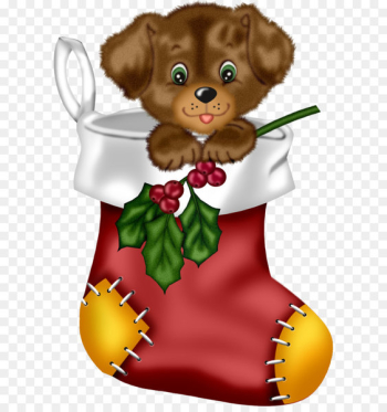 Maltese dog Bichon Frise Puppy Christmas Clip art - Christmas Red Stocking with Puppy PNG Clipart 