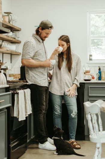man and woman drinking coffee man and woman drinking coffee