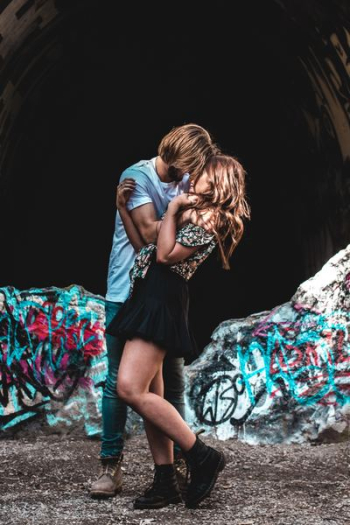 man and woman facing each other man and woman facing each other