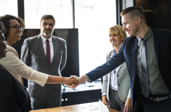 Man and Woman Shaking Hands