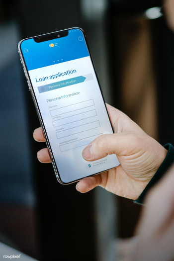 Man applying for a loan on a mobile phone mockup during the coronaviru.. | Free  psd mockup - 2312710