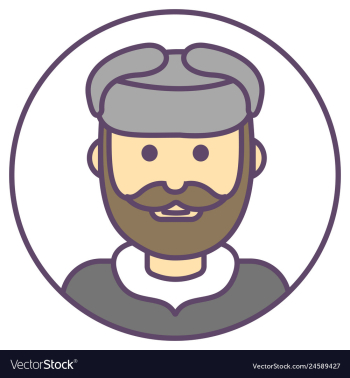 Man avatar man in hat ushanka icon man with beard vector image