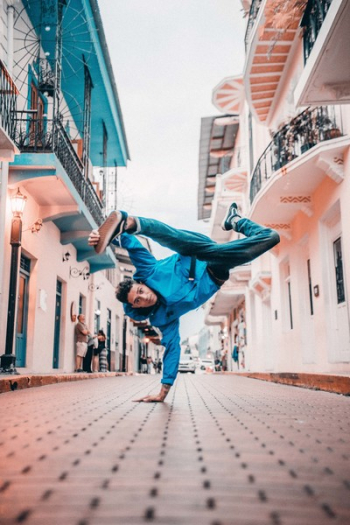 Man Break Dancing On Street Man Break Dancing On Street