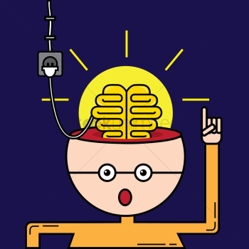 Man charging his brain Man charging his brain