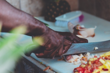 Man Chopping Vegetable Man Chopping Vegetable