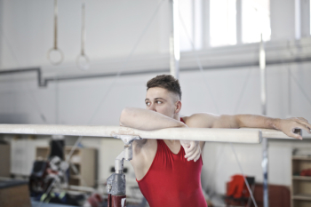 Man Climb on Steel Bar Man Climb on Steel Bar