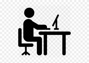 Man Computer Clipart Work Working Office Workplace - Work Desk Icon