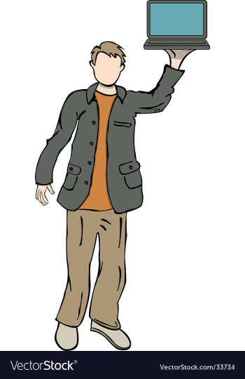 Man computer vector image Man computer vector image