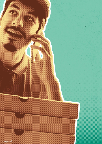 Man delivery pizza to customer | Free  illustration - 2312460