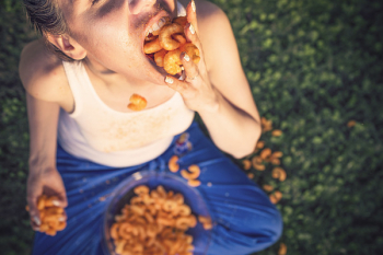 Man Eating Chips Free Photo Man Eating Chips Free Photo