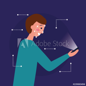 man face scan biometric digital technology man face scan biometric digital technology