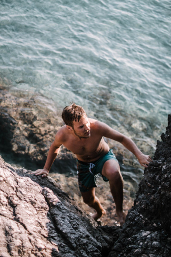 Man Free Climbing Man Free Climbing
