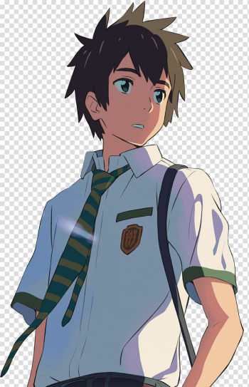 Man haired anime character, Your Name Taki Tachibana Mitsuha Miyamizu Futaba Miyamizu Anime, Name transparent background PNG clipart