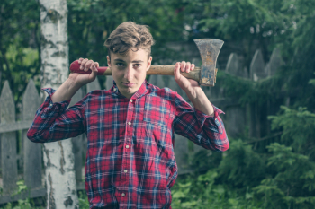 Man Holding an Axe Man Holding an Axe