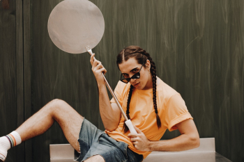 Man Holding Large Ladle Man Holding Large Ladle