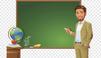 man holding white chalk standing near chalkboard illustration, Teacher Blackboard Student, Teacher standing on the podium, globe, class, teacher Vector png